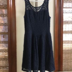Girls navy lace dress